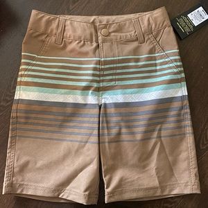 [Art Class] Striped brown and teal swim shorts, 10